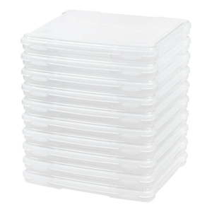 lot 45580 image: IRIS USA Portable Slim 8.5 x 11 Paper Storage Case 10 Pack