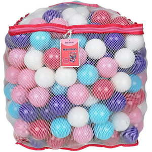 lot 45586 image: Click N Play Ball Pit Balls Value Pack of 200  Crush Proof Plastic Play Balls  Phthalate Free & BPA Free  5 Pastel Colors in a Reusable Mesh Storage Bag with Zipper