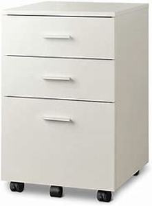 lot 45554 image: Devaise Wood Large 3 Drawer Mobile Cabinet