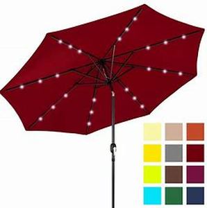 lot 45609 image: Blissun Patio Umbrella with LED Lights