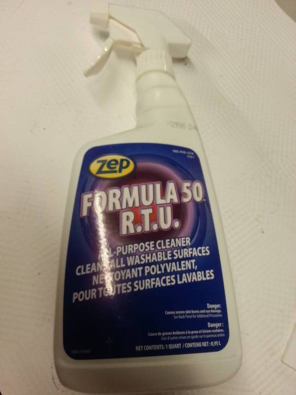 lot 8859 image: New quart of Zep Formula 50 R.T.U. All Purpose Cleaner is the best for all washable surfaces