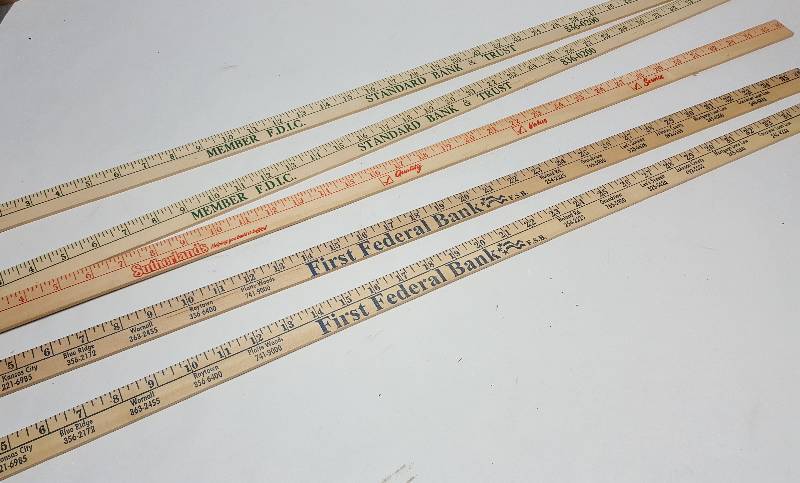 lot 7411 image: 5 total of these advertising wooden Yard 36 sticks.  Decorate the kitchen with these