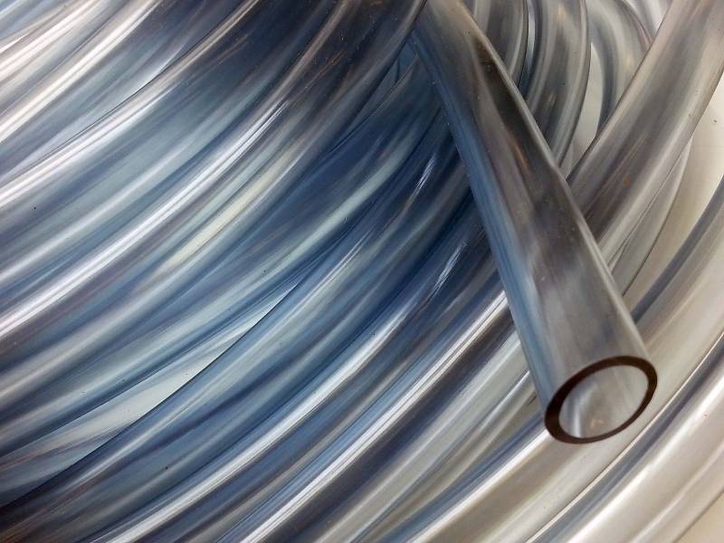 lot 7474 image: 10 foot length of 58 ID x 1516 OD x 532 Wall Excelon RNT� Clear PVC Tubing.