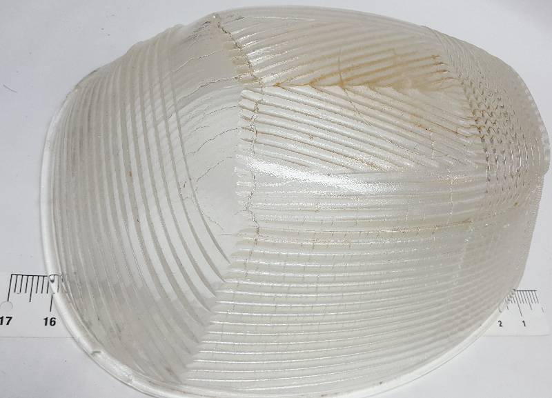 lot 7485 image: In perfect condition and just dirty from use is this Hubble real glass street light cover.