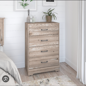 lot 12 image: River Brook 4 Drawer Chest from kathy ireland Home by Bush Furniture- Brown