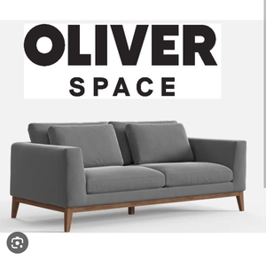 lot 17 image: OLIVER SPACE Gray Velvet Sim Sofa RETAILS FOR $879