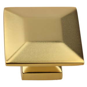 lot 49 image: GlideRite 1.375 in. Modern Square Cabinet Knobs Brass Gold Pack of 10