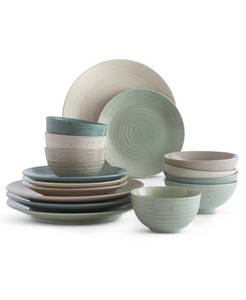 lot 63 image: Sango Siterra Mixed Speckled 16-Pc. Dinnerware Set