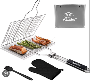 lot 69 image: DANKIOT Deluxe BBQ Grill BASKET with Accessories
