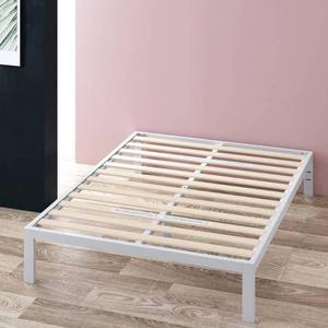 lot 72 image: Zinus Mia 14�� White Metal Platform Bed Frame Twin