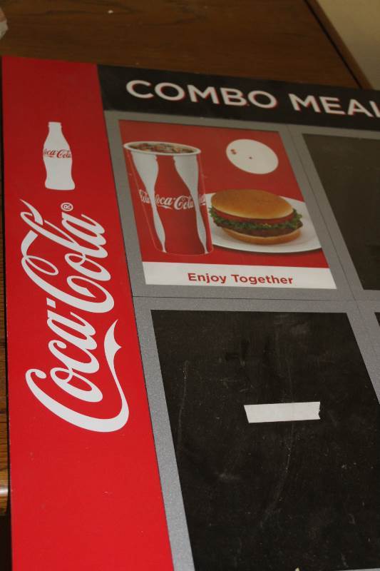 lot 2105 image: Coca Cola menu board