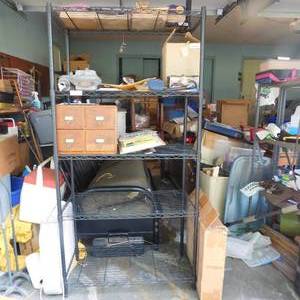 lot 8047 image: Black Metal Storage Racks (2)
