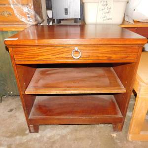 lot 8043 image: Small Dark Wood TV Stand
