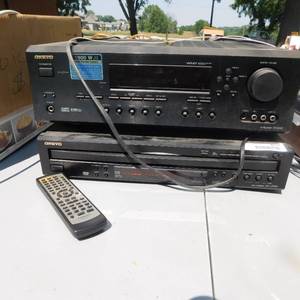 lot 8019 image: Onkyo 1000w Reciever and Onkyo DVD player