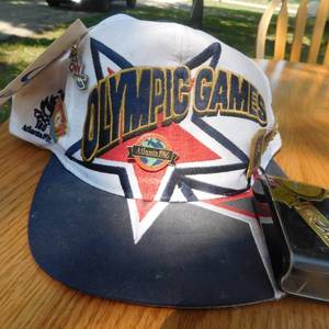 lot 8056 image: Atlanta 1996 Olympic Hat w Collectible 1996 Olympic Pins