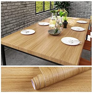 lot 5650 image: VEELIKE 15.7x118 Brown Wood Wallpaper Waterproof Peel and Stick Wood Vinyl Film Self Adhesive Removable Wood Grain Contact Paper Decorative Wall Covering for Cabinets Countertops Furniture Bedroom