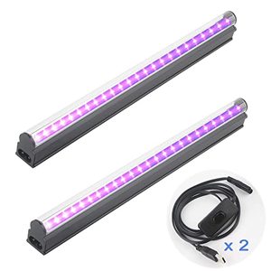 lot 5652 image: Black Light Bar Portable LED Blacklight Strip Lights 1.5M USB Cable UV Strip Light DC 10W 1ft Black Lights for Glow Party, Halloween Decorations, Christmas, Body Paint, Fluorescent Poster, 2 Pack