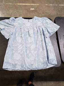 lot 5694 image: Light Blue Rose Floral Stitched Blouse UNKNOWN SIZE