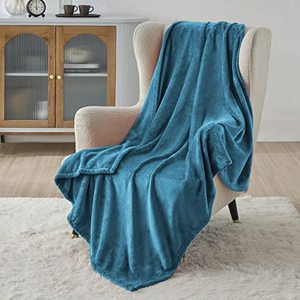 lot 5706 image: Bedsure Fleece Blanket Twin Blanket Teal-300GSM Soft Lightweight Plush Cozy Twin Blankets for Bed,Sofa,Couch,Travel,Camping,60x80 inches