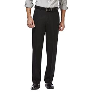 lot 5707 image: Haggar Mens Classic Fit Flat-Front Hidden Expandable Waistband Premium No Iron Khaki, 34W x 29L - Black