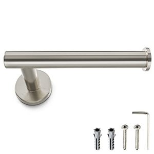 lot 5727 image: Sayoneyes Brushed Nickel Toilet Paper Holder Wall Mount - SUS304 Stainless Steel Rotate Proof - Toilet Paper Roll Holder for Bathroom, Kitchen, Washroom