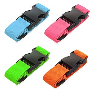 lot 5731 image: 4Pack Add A Bag Luggage Strap Accessories for Travel Suitcase Belt Adjustable Connector Stacker Connect Your 3 Luggages 4 Color by Ajmyonsp