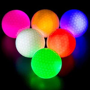 lot 5734 image: THIODOON Glow in The Dark Golf Balls Light up Led Golf Balls Night Golf Gift Sets for Men Kids Women 6 Pack (6 Colors in one)