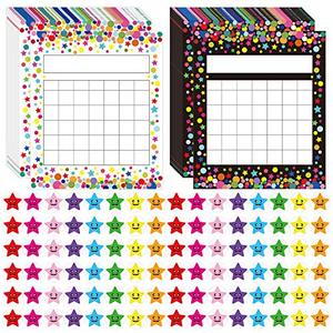 lot 5736 image: Incentive Chart with Reward Star Stickers for Kids Students Classroom Behavior, Confetti Theme