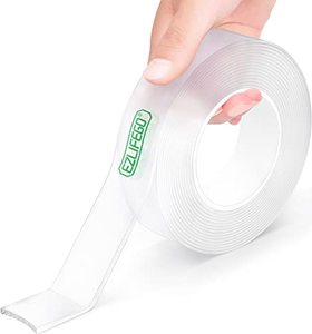 lot 5743 image: EZlifego Double Sided Tape Heavy Duty, Extra Large Nano Double Sided Adhesive tape, Clear Mounting Tape Picture Hanging Adhesive Strips,Removable Wall Tape Sticky Poster Tape Decor Carpet Tape(9.85FT)