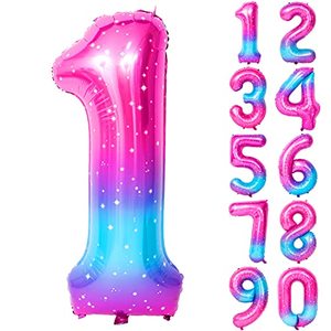 lot 5746 image: 40 Inch Starry blue Number Balloons Helium Foil Mylar Balloon Birthday Party banquet Decoration 1