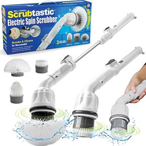 lot 5774 image: Scrubtastic Electric Spin Scrubber, Rechargeable Electric Shower Cleaner &amp Grout Cleaner, Extendable Shower Scrubber for Cleaning, Electric Scrubber with 3 Interchangeable Heads - Improved for 2023