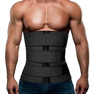 lot 5781 image: Hidyliu Mens Workout Waist Trainer Neoprene Corset Sauna Sweat Trimmer Cincher Slimming Belly with Belts (Black Waist Trainer Belt, S)