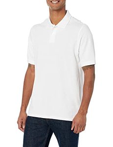 lot 5787 image: Amazon Essentials Mens Regular-Fit Cotton Pique Polo Shirt (Available in Big & Tall), White, X-Large