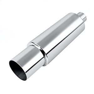 lot 5795 image: EVIL ENERGY Exhaust Muffler, Stainless Steel Exhaust Tip, Universal 18.5 Length (Non Burnt, 2.5 Inlet 4 Outlet)