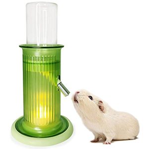 lot 6631 image: Hamiledyi Hamster Water Bottle with Lights Stand No Drip Small Animal Water Dispenser Pet Drinker Stand for Guinea Pig Mouse Gerbil Squirrel Small Animal Habitat Decoration (Green)