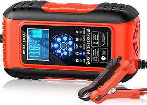 lot 6652 image: 10A Car Battery Charger, 12V24V Smart Automatic Battery Automotive 7-Stage Charging Battery Maintainer with Pulse Repair Function, Trickle Charger for Car Truck Motorcycle Lawn Mower Boat