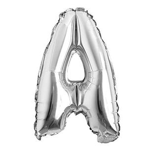 lot 6653 image: 32 inch Letter Balloons Silver Alphabet Number Balloons Foil Mylar Party Wedding Bachelorette Birthday Bridal Shower Graduation Anniversary Celebration Decoration (32 inch A Silver)