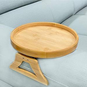 lot 6664 image: Sofa Arm Clip Tray, Side Table for Remote ControlsDrinksGamepads Holder (Bamboo)