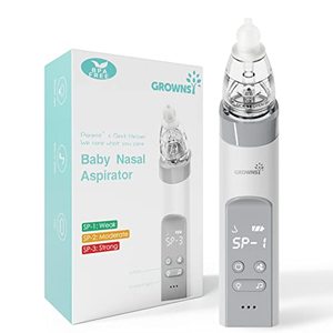 lot 6670 image: GROWNSY Nasal Aspirator for Baby, Electric Nose Aspirator for Toddler, Baby Nose Sucker, Automatic Nose Cleaner with 3 Silicone Tips, Adjustable Suction Level, Music and Light Soothing Function