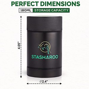 lot 6678 image: STASHAROO Pack-2 Double Lid Portable Storage Jar, Aluminum Storage Container Sealed Waterproof Airtight Jar to Retain Freshness (180 ml)