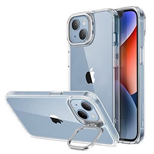 lot 6683 image: ESR Classic Kickstand Case Compatible with iPhone 14 and iPhone 13 Case, Clear Case with Stand, Military-Grade Protection, Built-in Camera Ring Stand, Scratch-Resistant Acrylic Back, Clear