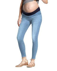 lot 6685 image: Hybrid & Company Super Comfy Stretch Womens Skinny Maternity Jeans PM5486S Light WASH XL