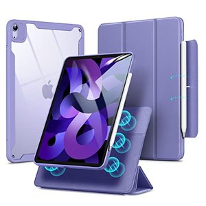 lot 6687 image: ESR Hybrid for iPad Air 5th Generation Case (2022), iPad Air 4th Generation Case (2020), Detachable Magnetic Cover, Portrait and Landscape Stand, Pencil 2 Support, Rebound 360 Series, Lavender
