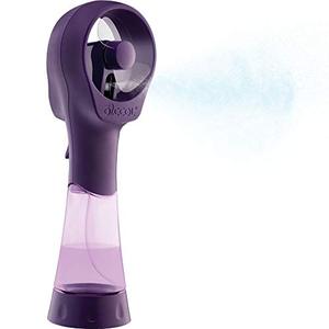 lot 6703 image: O2COOL Elite Battery Powered Handheld Water Misting Fans (Purple)