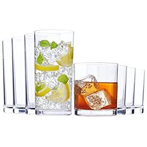 lot 6708 image: 8pc Classic Break-resistant Restaurant-quality SAN Plastic Tumblers