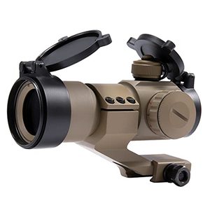 lot 6721 image: Pinty 1x30 4 MOA Red Green Dot Tactical Reflex Sight with Picatinny Cantilever Mount Black, Khaki (Khaki)