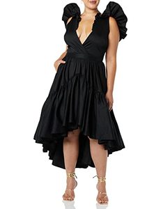 lot 6737 image: Making the Cut Season 3 Episode 1 Winning Look Siennas Ruffle High-Low Dress, Black, 3X, Plus Size