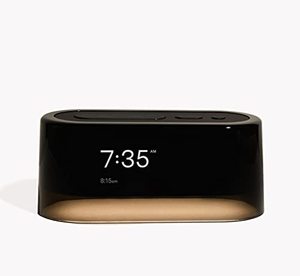 lot 6744 image: Loftie Alarm Clock - Bluetooth Smart Clock with Speaker for Custom Alarms, Wellness Content, White Noise, and Nature Sounds - Smart Alarm Clock with Built-in Adjustable Nightlight - (Black Top)