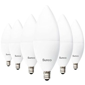 lot 6745 image: Sunco Dusk to Dawn Light Bulbs Outdoor Light Sensing B11 LED Candelabra Bulb, Photocell Sensor, 5W40W, 5000K Daylight, 450 LM, E12 Base, Frosted, Decorative Light for Sconces - UL 6 Pack
