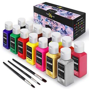 lot 6746 image: Magicfly Permanent Soft Fabric Paint Set for Clothes 14 Colors 60ML Textile T-shirt Paints, No Heating Needed & Washable Fabric Paints for Crafts, Canvas, T-Shirts, Jeans, Bags, with 3 Brushes